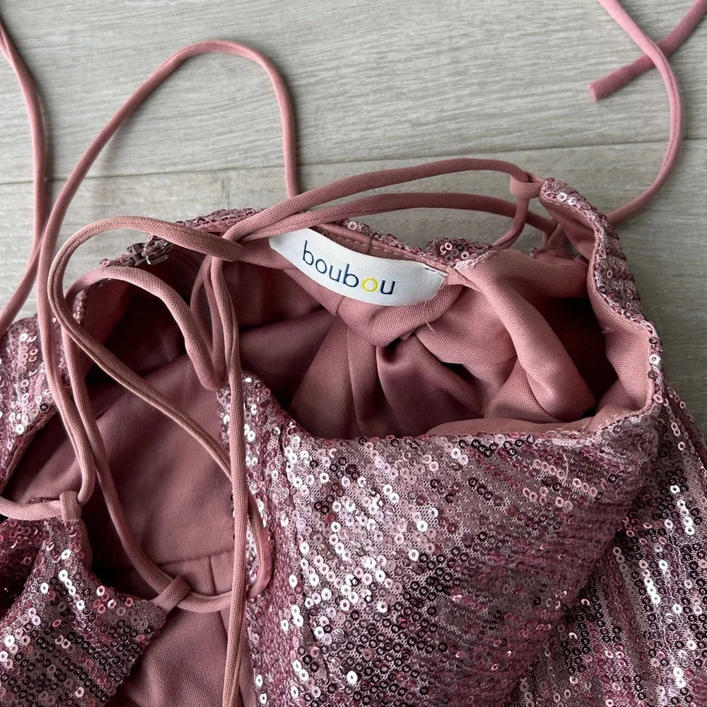 Boubou sequin pink maxi dress - Picture 4 of 10